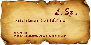 Leichtman Szilárd névjegykártya